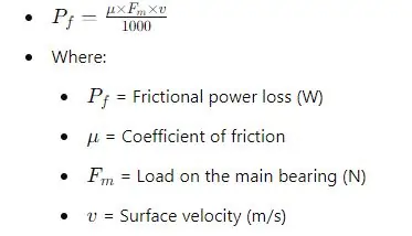 Bearing Frictional Power Loss