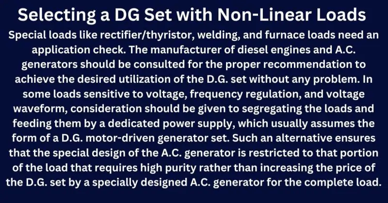 Selecting a DG Set with Non-Linear Loads