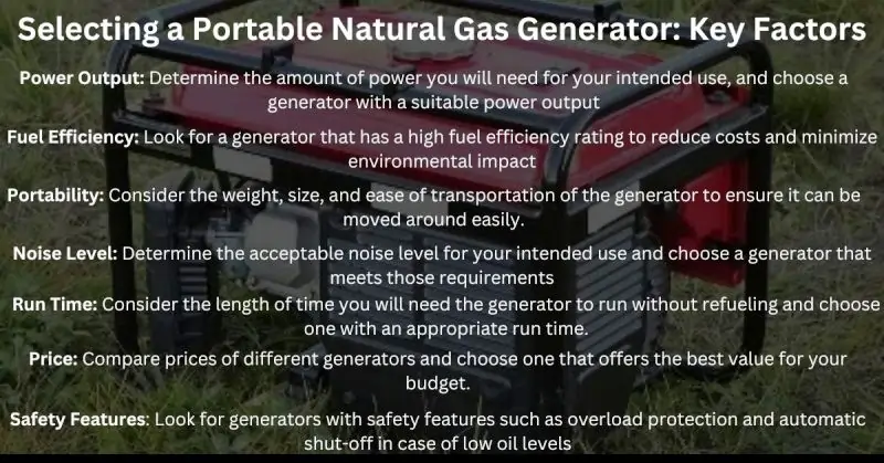 Selecting a Portable Natural Gas Generator