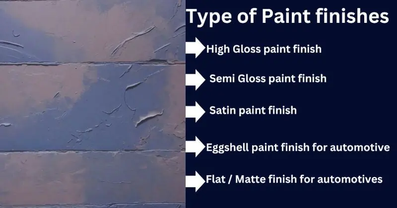 Type of Paint finishes