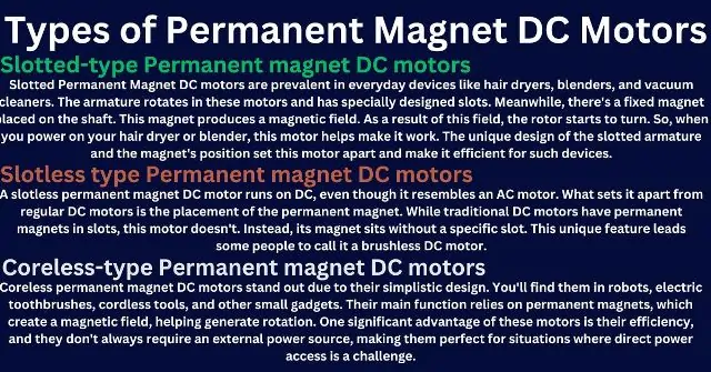 Types of Permanent Magnet DC Motors