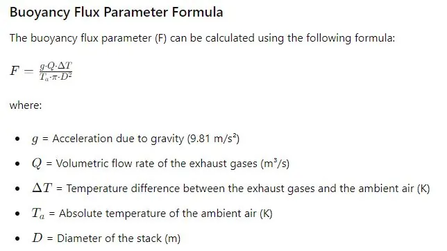 Buoyancy Flux Parameter Formula