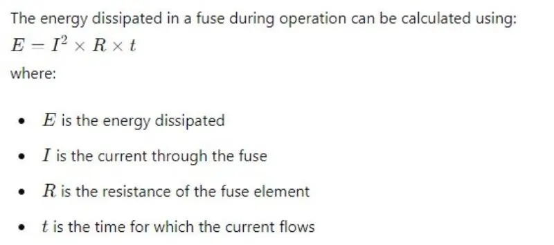 Energy Dissipation in Fuses