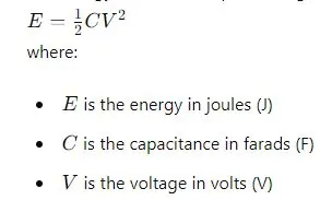 Energy Stored (E) in a Capacitor