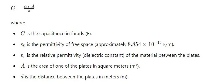 Formula for Capacitive Proximity Sensors