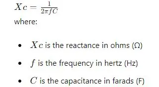 Reactance (Xc) of a Capacitor