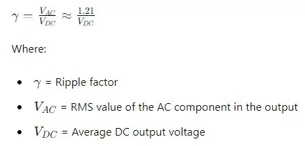 Ripple Factor for Full-Wave Rectifier