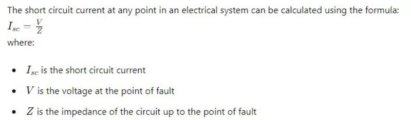 Short Circuit Current Calculation