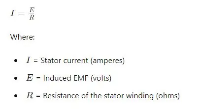 Stator Current Formula