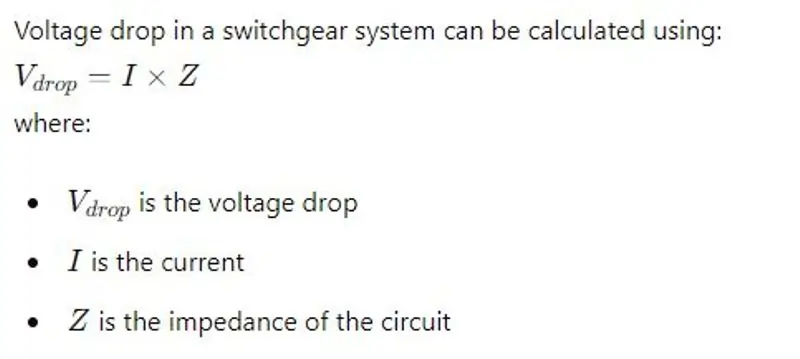 Voltage Drop Calculation