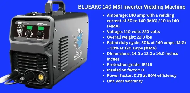 BLUEARC 140 MSI Inverter Welding Machine