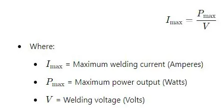 Maximum Welding Current Capacity