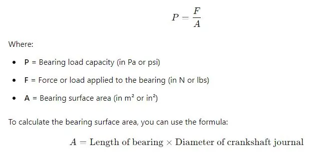 Calculation of Bearing Load Capacity