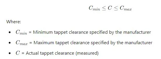 Correct Clearance Range Formula