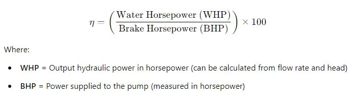 Pump Efficiency (η)