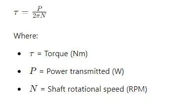 Torque (τ) on Propeller Shaft