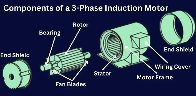 Components of a 3-Phase Induction Motor